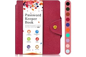 Password Keeper Book with Alphabetical Tabs, Username and Password Notebook, Small Password Notebook for Website Login (Red)