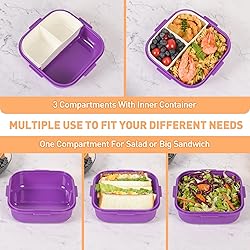 AGREON Square Bento Box with Removable Compartments