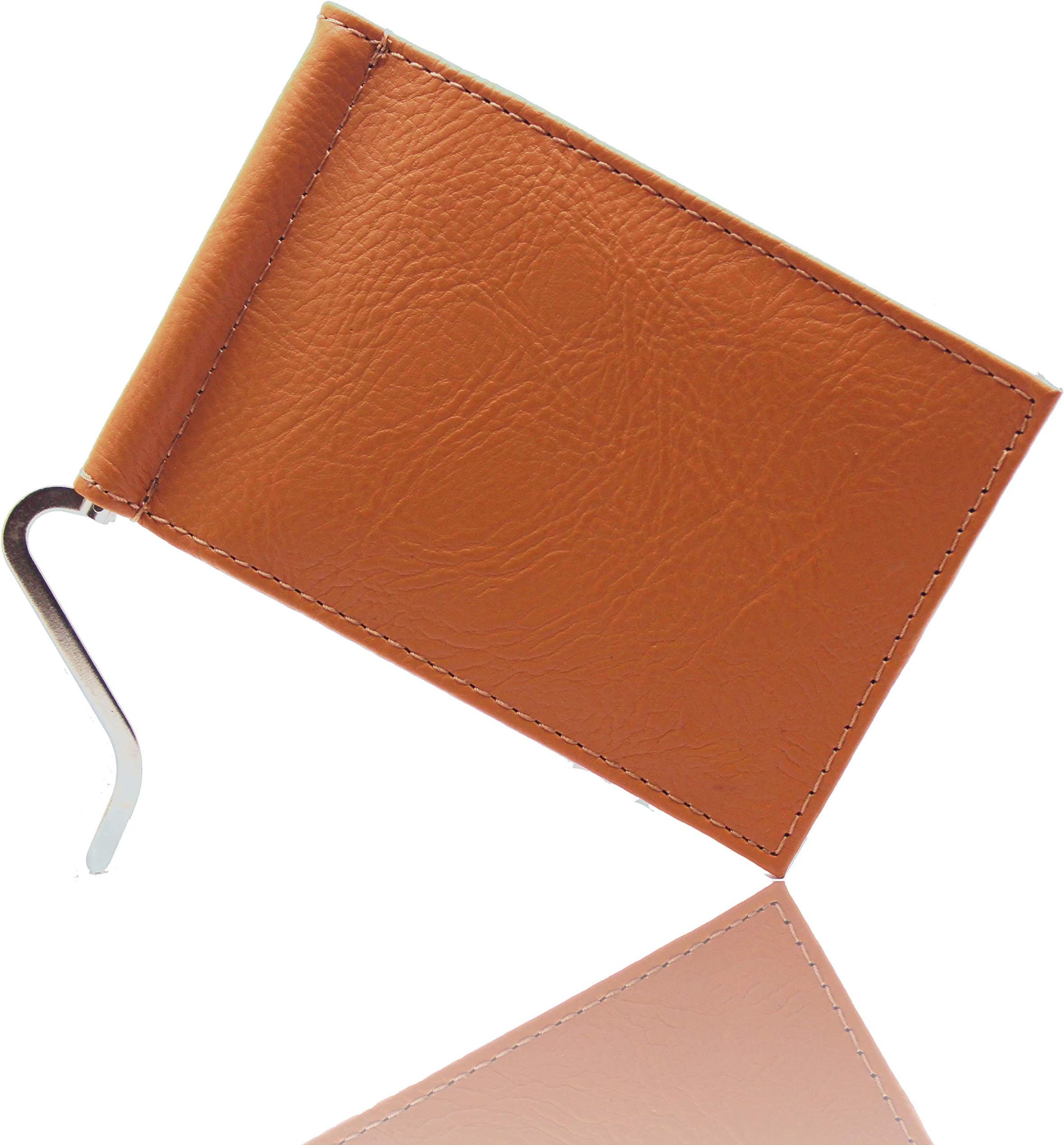 Eliz Luxe Leather RFID Blocking Slim Minimalist Front Pocket Wallet Money Clip (Ace Tan)