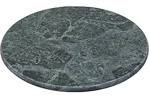 Creative Home Natural Green Marble Stone 12 Inch Round Cheese Board Cake Dessert Snack Serving Platter, Green