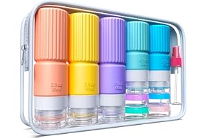 TOCELFFE 19 pack Travel Bottles for Toiletries,TSA Approved Silicone Travel Containers jar for Toiletries,Leak Proof 3oz Refillable Liqus Shampoo And Conditioner Travel Essentials toiletry (yellow)