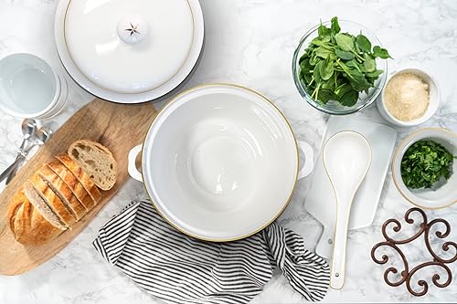 Bone China Soup Tureen with lid, ladle and spoon rest,