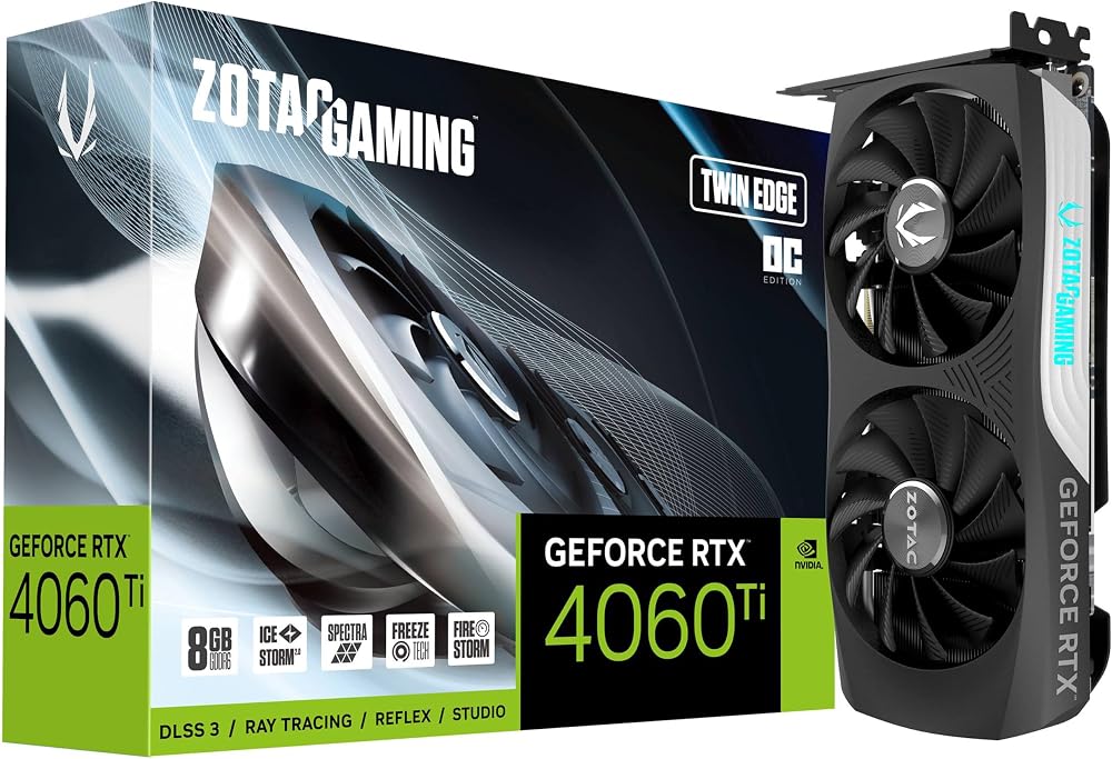 ZOTAC NVIDIA GeForce RTX 4060 Ti 8GB Twin Edge OC Graphics Card