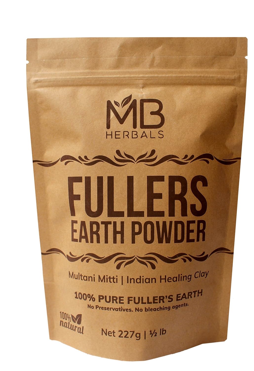 MB Herbals Fullers Earth Powder 500 Gram 1 lb Plus > One Pound Multani Mud