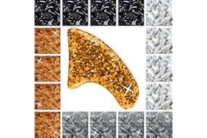 zetpo 80 pcs Cat Claw Covers | Cat Nail Caps | with Adhesives and Applicators (S, Black, White, Silver Glitter, 24k Gold Glitter)