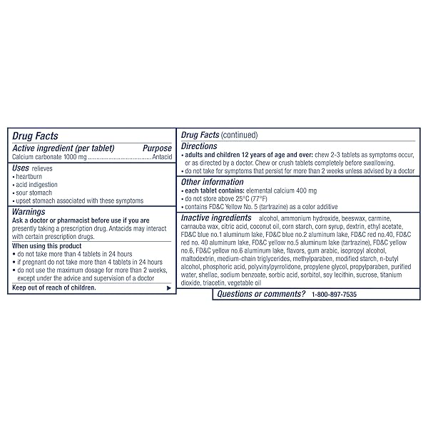TUMS CHEWY BITES CHEWABLE ANTACID TABLETS FOR ULTRA STRENGTH HEARTBURN RELIEF, GREAT FOR A SUMMER BBQ- MIXED FRUIT – 200 COUNT