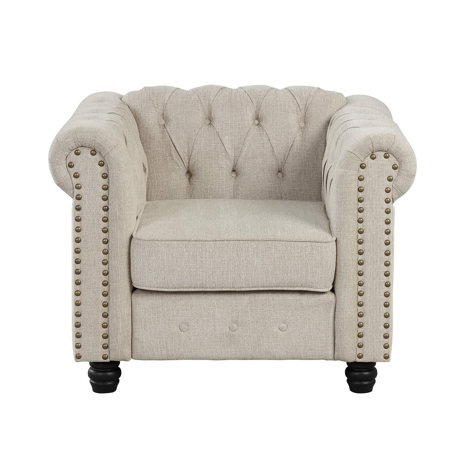 Morden Fort Couches for Living Room, Chair for Living Room Furniture Sets, Chair, Fabric, Linen Beige