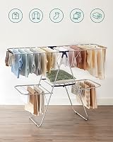 Songmics 2-Level Stainless Steel Clothes Airer with Height Adjustable Wings view 6