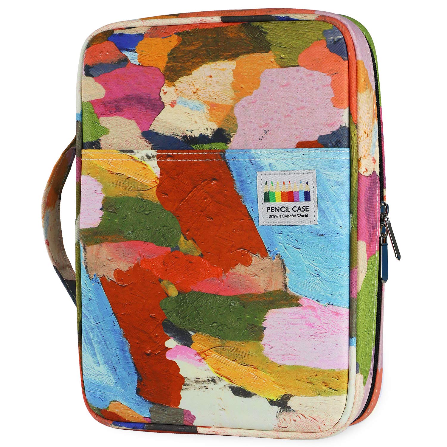 YOUSHARES 166 Slots Colored Pencil Case - Pen Case Organizer with Multilayer Holder for Prismacolor Colored Pencils & Gel Pen of Student Adult & Artist (Art Canvas)