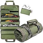 Tool Bag Organizer Roll Up: Gifts for Men Dad Valentines Day Gifts for Him Boyfriend Husband Birthday Portable Motorcycle Tool Box Woodworking Gift for Mechanic Craftsman Electrician Rollup Toolbag