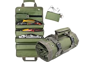OEAGO Tool Bag Organizer Roll Up: Gifts for Men Dad Christmas Stocking Stuffers Birthday Motorcycle Tool Portable Box Woodworking Gift for Him Husband Boyfriend Mechanic Craftsman Electrician Rollup Toolbag