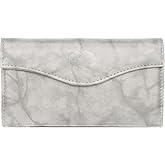 Julia Buxton Heiress Leather Organizer Clutch Handbag Wallet with RFID Blocking, Grey