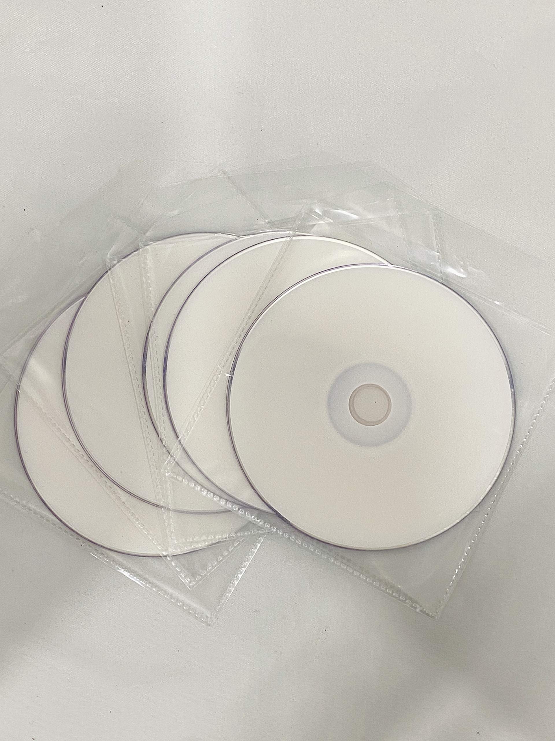 5 x Ritek DVD+R 8.5Gb Dual Layer Full Face Printable, White, x8 in Dragon Trading Clear Plastic Sleeves With Flap - Premium Dual Layer DVDs in Protective Sleeves"