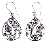 NOVICA Artisan Handmade Amethyst Dangle Earrings