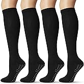 AlisOker 4 Pairs knee high socks for women Bamboo Calf Dress Long Athletic Tall Tube Socks for Outdoor Sport