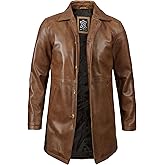 Decrum Leather Coat Men - Car Coat Style Real Lambskin Leather Men Winter Jacket