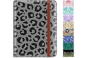 Rimilak Passport Holder, RFID Blocking Passport Cover Wallet Travel Essentials, Leather Travel Documents Organizer Protector for Women and Men, Classic Leopard