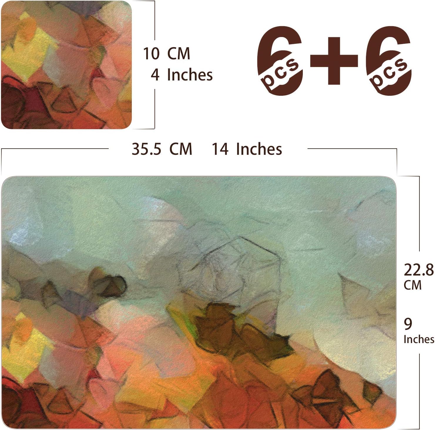 Firbon Table Placemats and Coaster Sets 6 - Image 4