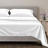 Mayfair Linen 100% Egyptian Cotton Queen Size Sheets Set - 4 PC Luxury Set, 600 Thread Count Egyptian Cotton Sheets Queen Size (White), Soft, Cooling, 16" Deep Pocket Sateen Weave Hotel Bedsheet