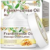 Frankincense Oil Massage Cream Lotion - 4.23 Fl Oz Pure Natural Frankincense Essential Oil Helps Moisturize Skin and Soothe Body, Relax and Soothe Body