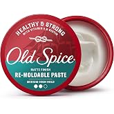 Old Spice Mens Hair Paste, Re-Moldable Paste for Men, Healthy &amp; Strong with Vitamin E &amp; Biotin, Hair Styling, Medium-High Hold, Matte Finish, 2.22 oz