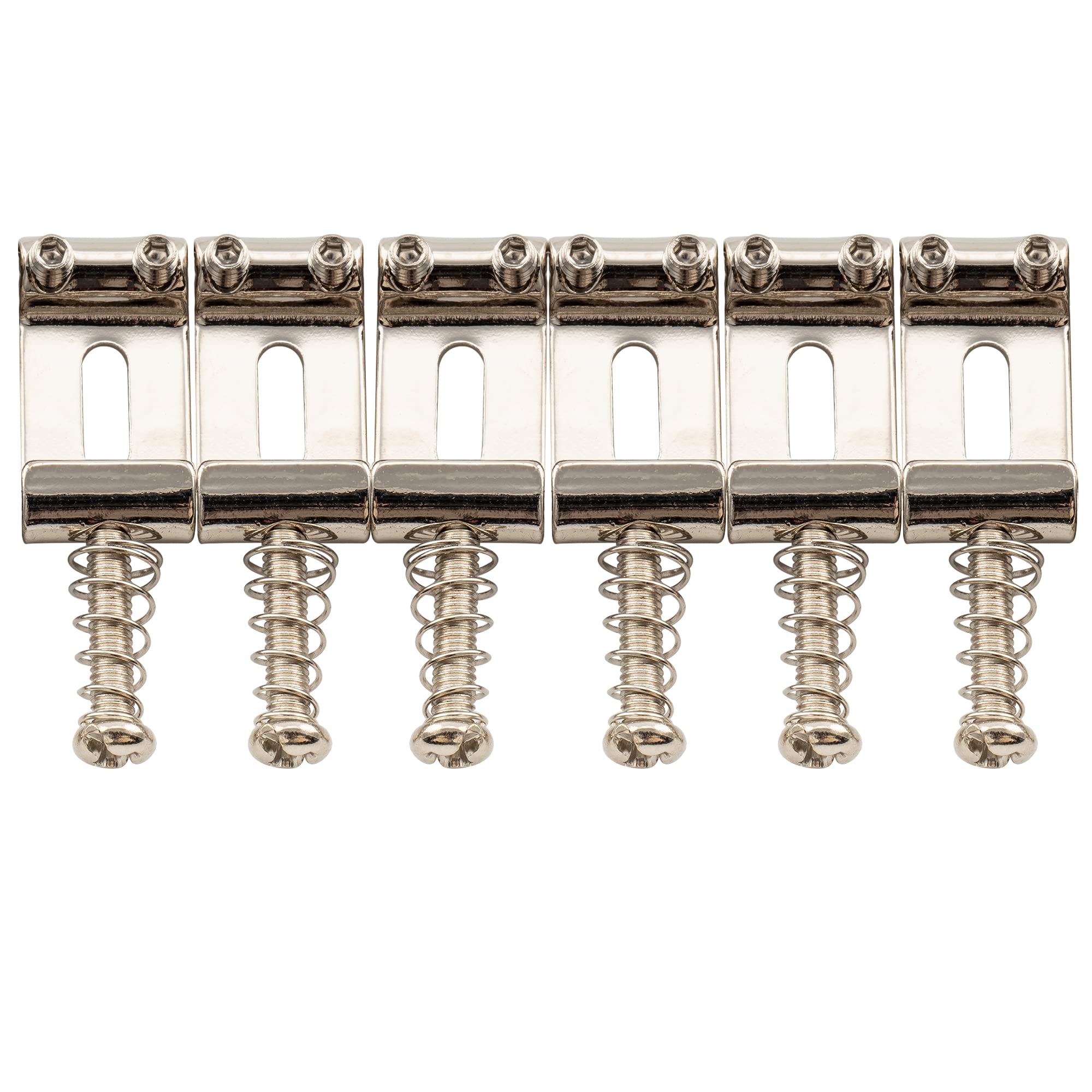 Musiclily Pro 11.3mm Steel Vintage Style Guitar Tremolo Bridge Saddles for Strat Stratocaster Electric Guitar, Nickel(Set of 6)