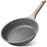 Caannasweis Nonstick Granite Frying Pan Skillet, Non Stick Omelette Frying Pans, Omelet Egg Pan, Stone Cookware Chef's Pan, Induction Compatible, PFOA Free (Gray, 8 Inch)
