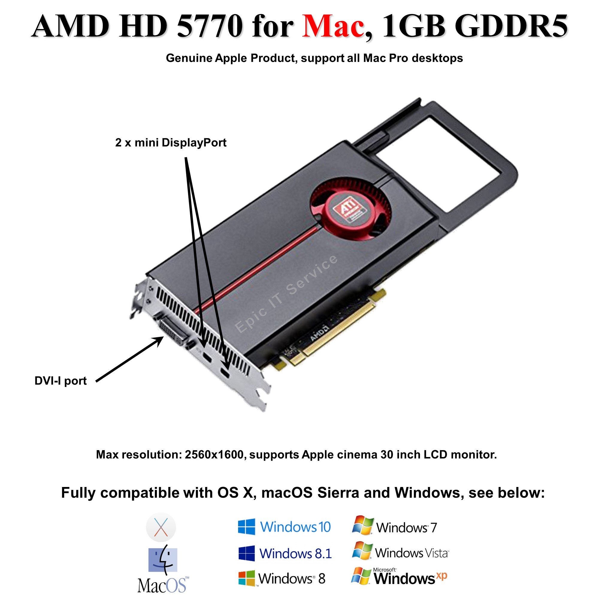 Genuine Apple Ati Hd 5770 Graphics Card For Mac