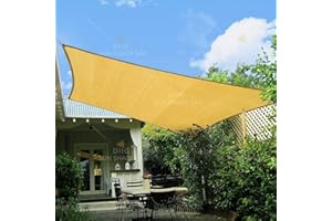 diig Patio Sun Shade Sail Canopy, 8' x 10' Rectangle Shade Cloth Block Sunshade Fabric - Outdoor Cover Awning Shelter for Pergola Backyard Garden Yard (Sand Color)