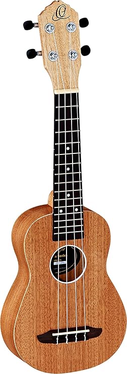 Ortega Guitars RFU10S Sopran Ukulele Friends Serie Mahagoni im seidenmatten Finish mit Gigbag
