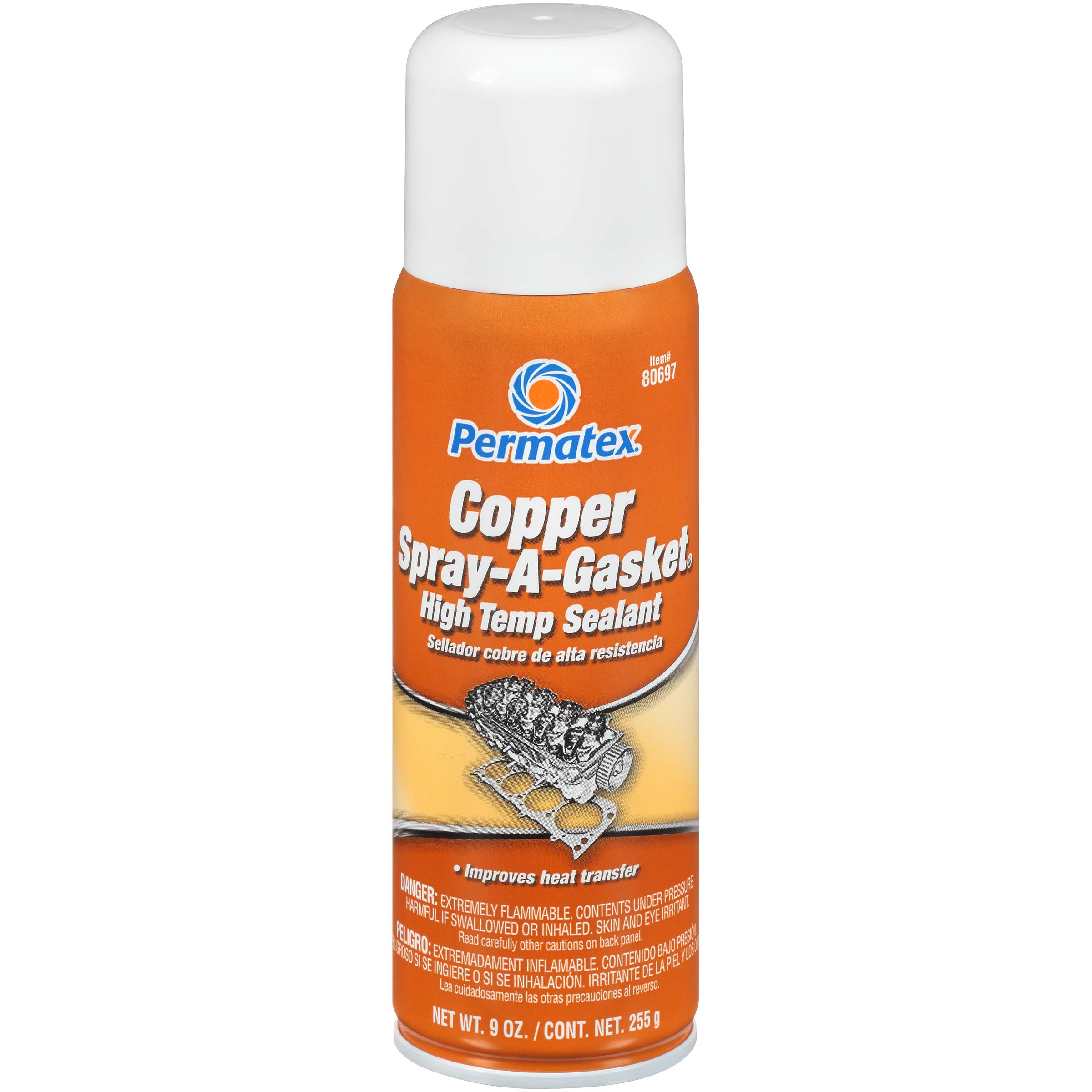 Permatex 80697 Copper Spray-A-Gasket Hi-Temp Adhesive Sealant, 9 oz ...