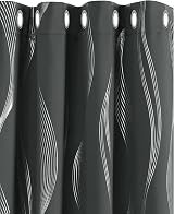 Deconovo Thermal Curtains Silver Wave Foil Printed Blackout 2 Panels 52x54 Inch