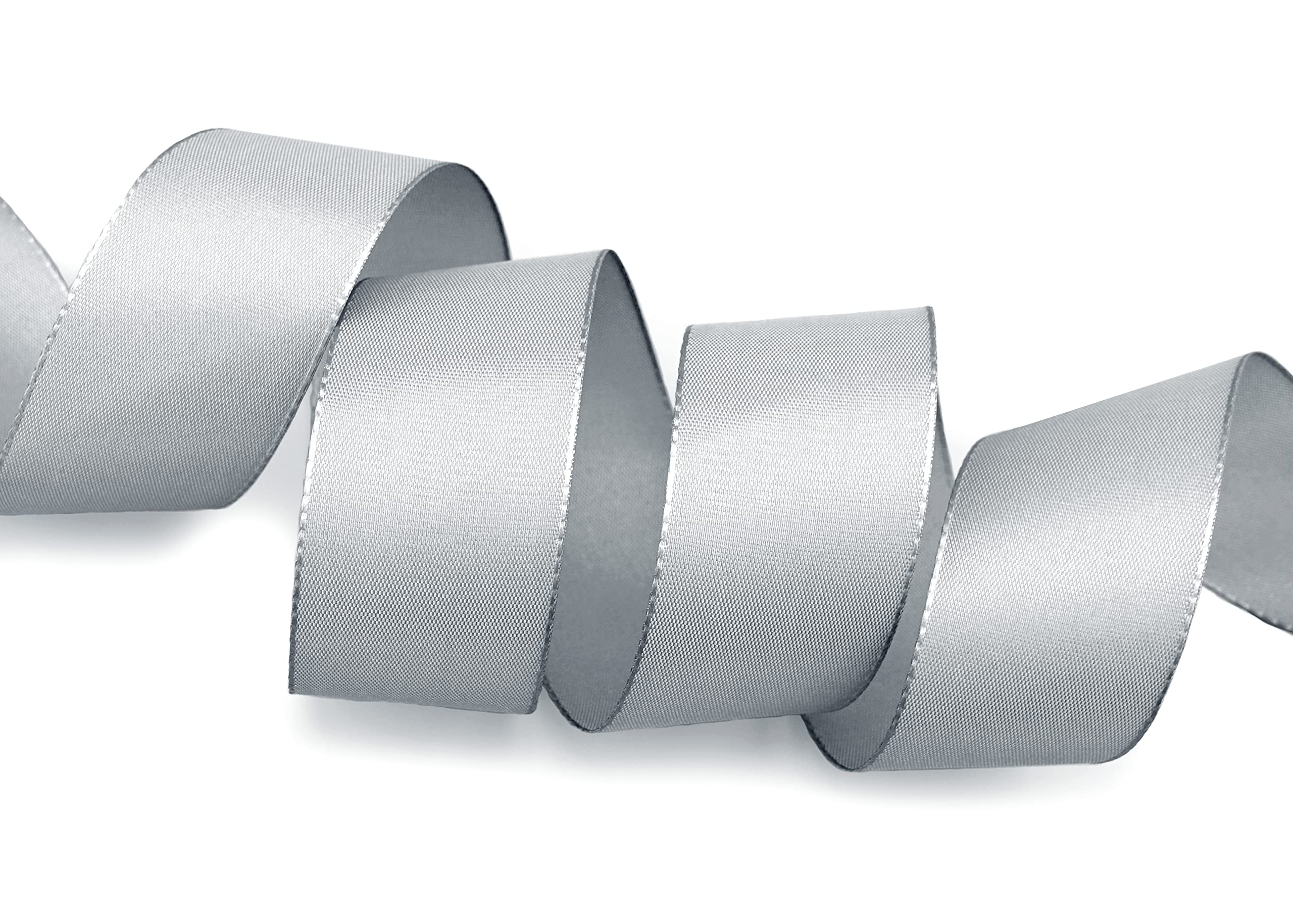 finemark 50 m x 40 mm taping ribbon, light grey, grey, decorative ribbon, gift ribbon, fabric ribbon, table decoration, wedding, Easter, ribbon, visco TAFT, card making, crafts