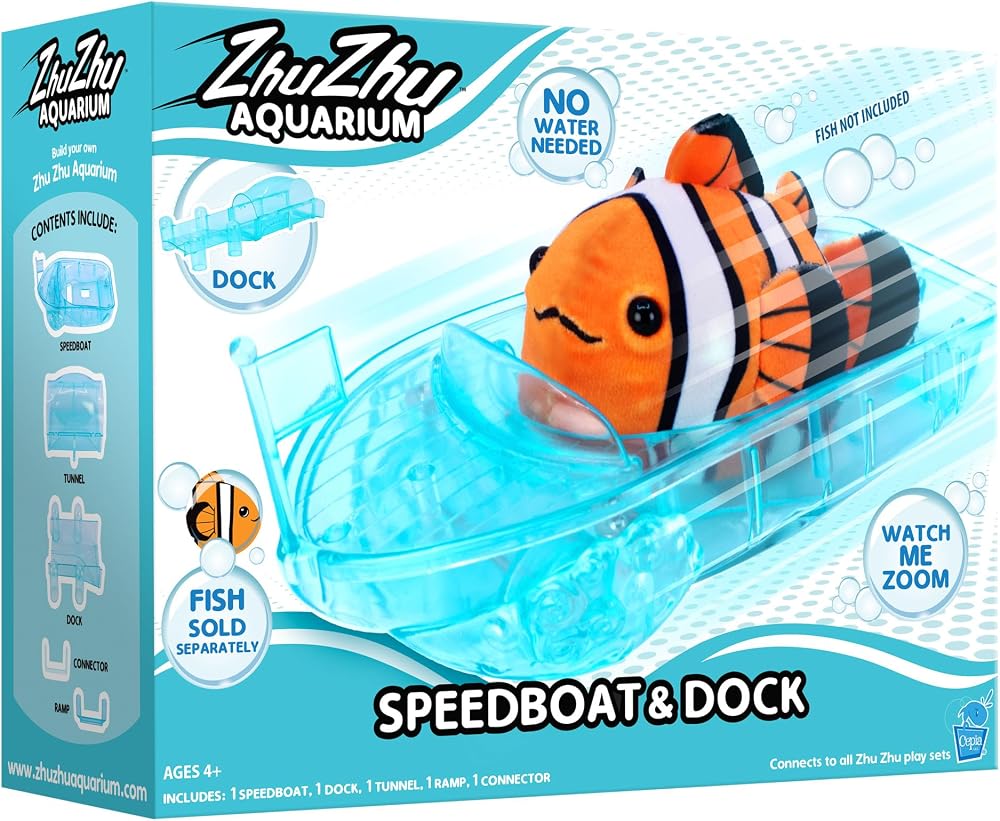 John Adams Zhu Zhu Pets Aquarium Speedboat & Dock Playset - Mess-Free