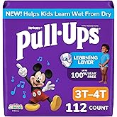 Pull-Ups Boys' Potty Training Pants, Size 3T-4T, 112 Count | Easy Open Sides, Disposable, Refastenable Fit, Wetness Indicator