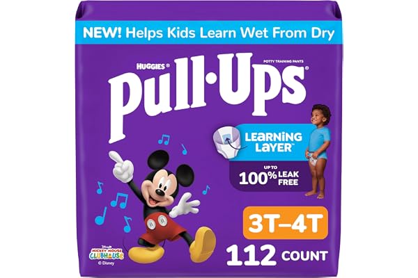 Pull-Ups Boys' Potty Training Pants, Size 3T-4T Training Underwear (32-40 lbs), 112 Count