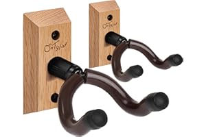 SNIGJAT Guitar Wall Mount 2 Pack, Guitar Hanger for Rotatable, Solid Wood Guitar Wall Hanger, V-Shaped Guitar Mount Hook for Acoustic Guitar, Guitar Holder for Banjo, Musical Instruments Accessories