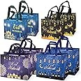 PARSUP 8PCS Eid Mubarak Reusable Gift Bags, Assorted Sizes Treat Bags with Handles, Eid Mubarak Party Bags, Multifunctional Non-Woven Eid Bags for Gifts Wrapping, Eid Party Supplies
