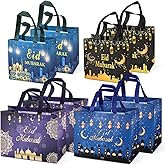 PARSUP 8PCS Reusable Gift Bags - Assorted Sizes & Multifunctional Non-Woven Eid Party Bags