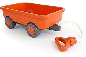 Green Toys Wagon, Orange – Kids’ Pull Toy Wagon for Toddlers, 100% Recycled Plastic, BPA-Free, Durable, Indoor/Outdoor Use, D