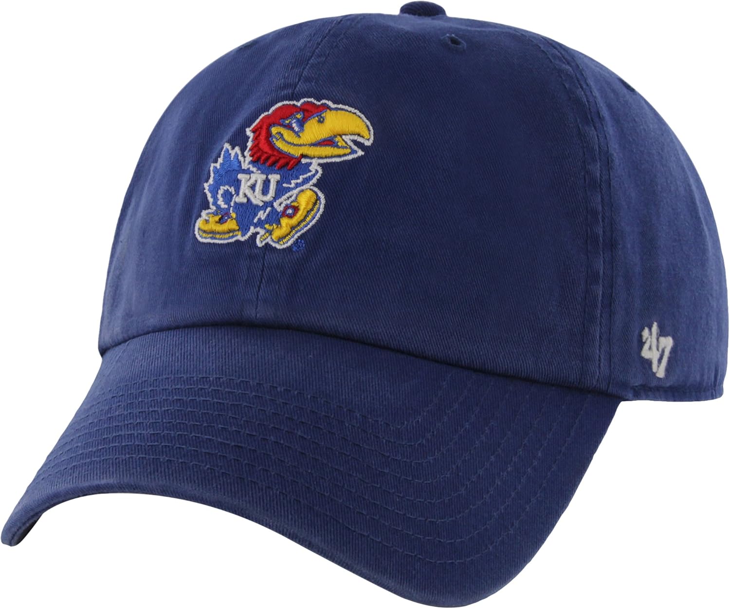 '47 NCAA Kansas Jayhawks Clean Up Adjustable Hat, Royal, One Size