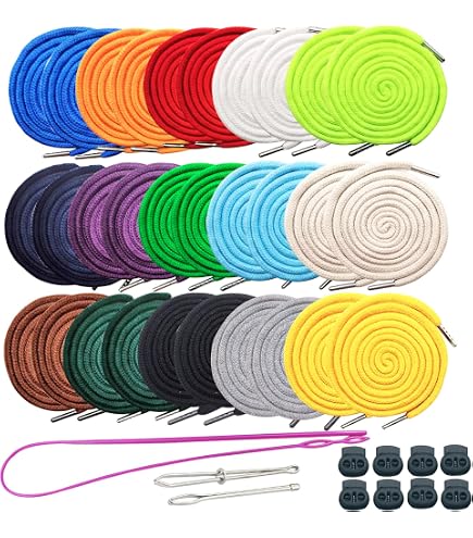 26-teiliges Set: Hoodie-Ersatz-Kordeln In 13 Styles + 3 Einfädelhilfen – Für Sweatshirts, Jogginghosen, Stiefel