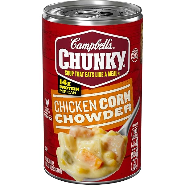 CAMPBELL’S CHUNKY SOUP, CHICKEN CORN CHOWDER SOUP, 18.8 OZ CAN