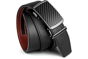 Airkit Men's Ratchet Leather Belt - Heavy Duty Adjustable Dress & Casual Belt