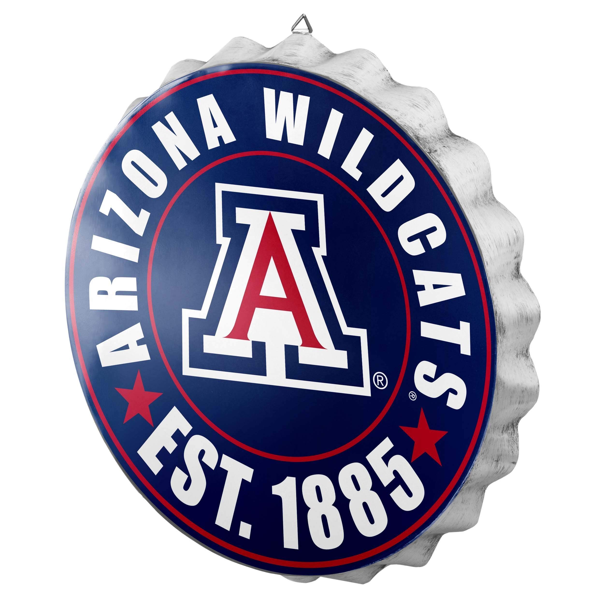 FOCO NCAA Bottle Cap Wall Sign, Arizona Wildcats Image