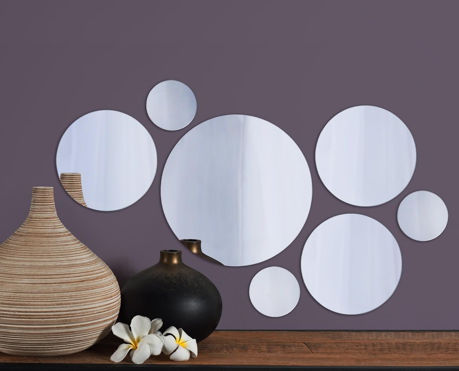 Elements Round Wall-Mount Mirror, Set of 7, Assorted Sizes - 5046370: Home & Kitchen