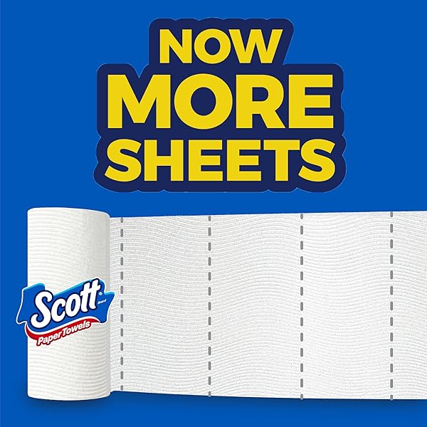 SCOTT PAPER TOWELS, CHOOSE-A-SHEET, 6 DOUBLE ROLLS = 12 REGULAR ROLLS (108 SHEETS PER ROLL)
