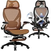 ELABEST X100 Ergonomic Office Chair with Footrest, Big and Tall Home Desk Chair with 5D Flip-Up Arms, Adjustable 3D Lumbar Support,High Back Rolling Computer Chair, Swivel Mesh Chairs
