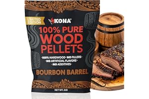 Kona Bourbon Barrel Wood Pellets – Limited Edition for Ninja Woodfire Grill, Outdoor Oven & Smoker – 2lb Resealable Bag