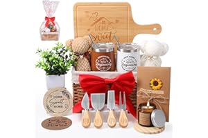 RimCereal House Warming Gifts Basket 21 Pieces Housewarming Gift for New Apartment Closing Gifts for Buyers Couples Women Men New Homeowners Gift Ideas Set(Home,Camel)